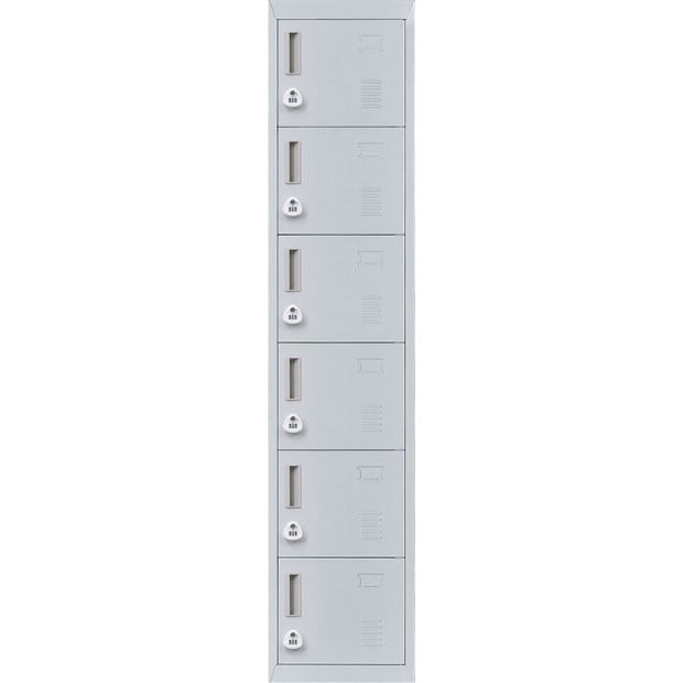 6-door Vertical Locker w/3 digit combination lock Grey Image 7