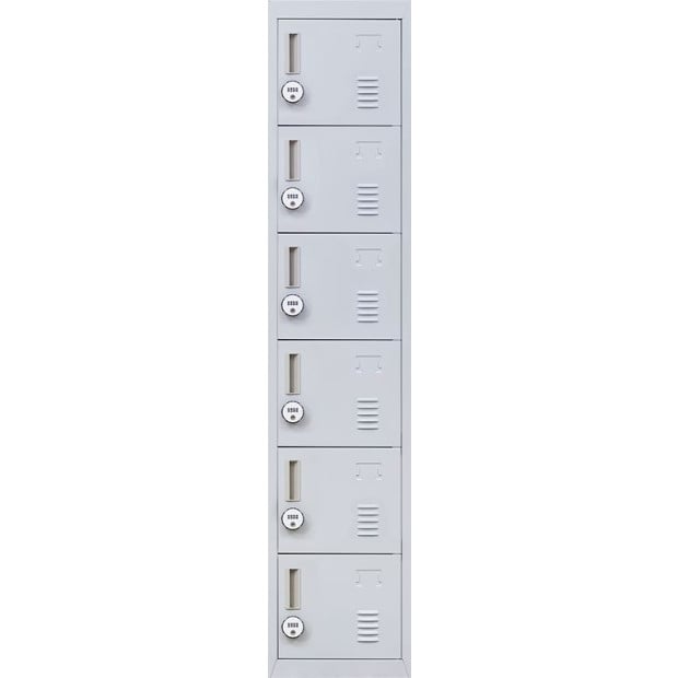 6-door Vertical Locker w/4 digit combination lock Grey Image 7