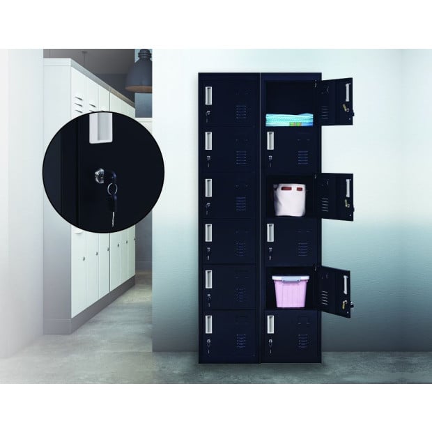 6-door Vertical Locker Standard - Black Image 2