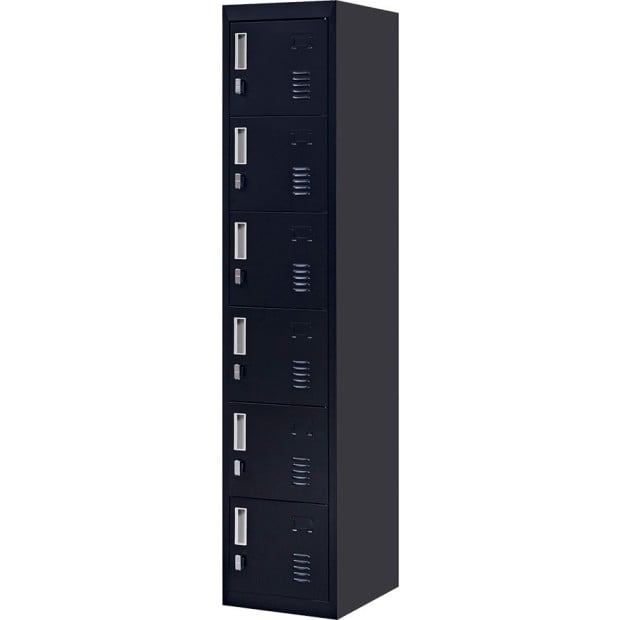 6-door Vertical Locker w/Padlock - Black Image 5