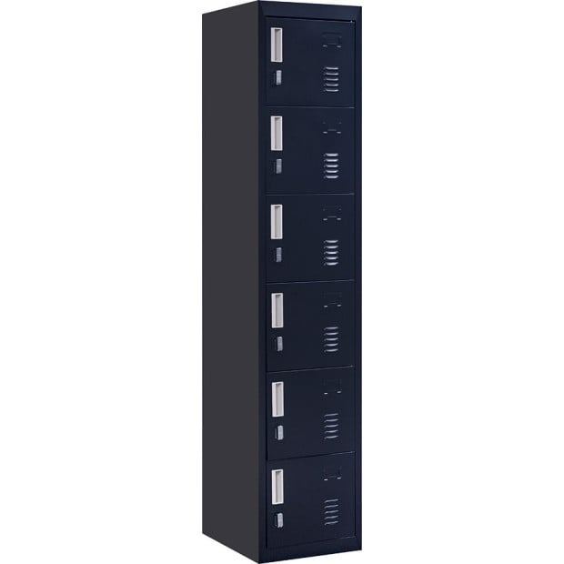 6-door Vertical Locker w/Padlock - Black Image 6