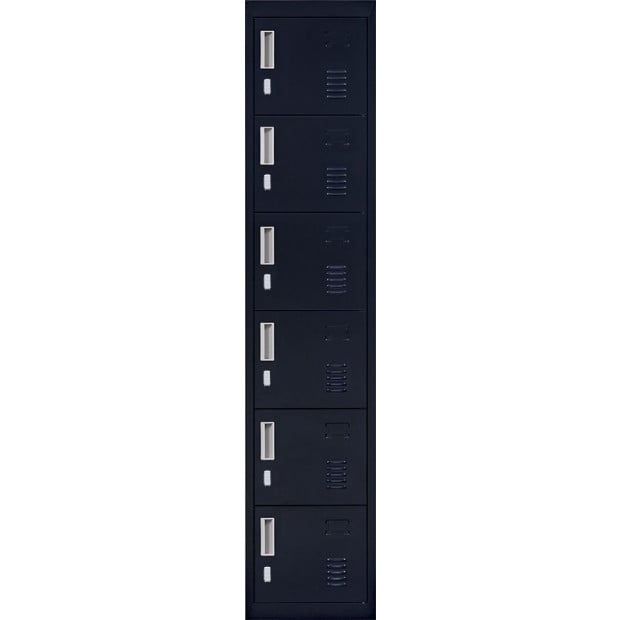 6-door Vertical Locker w/Padlock - Black Image 7
