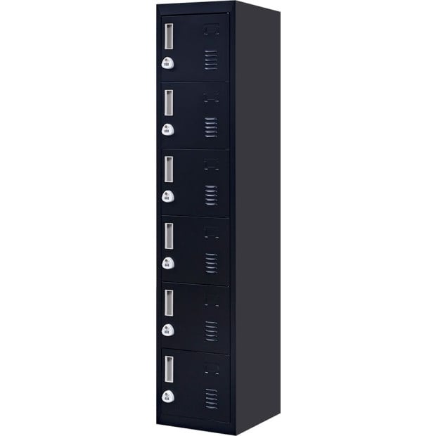 6-door Vertical Locker w/3 digit combination Lock Black Image 5