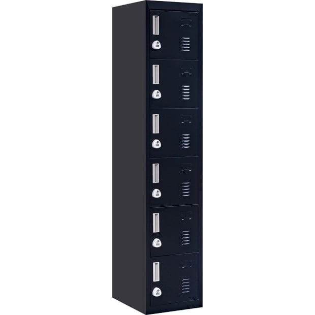 6-door Vertical Locker w/3 digit combination Lock Black Image 6