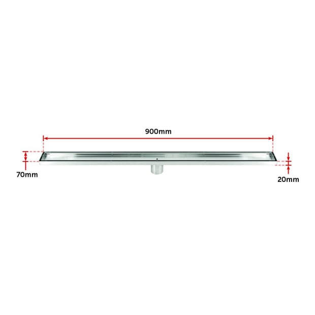 900-mm Tile Insert Bathroom Shower Stainless Steel Grate Drain Image 9