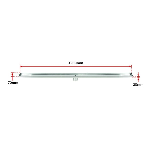 1200mm Tile Insert Bathroom Shower Stainless Steel Grate Drain Image 9