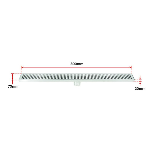 900mm Bathroom Shower Stainless Steel Grate Drain Square Pattern Image 9