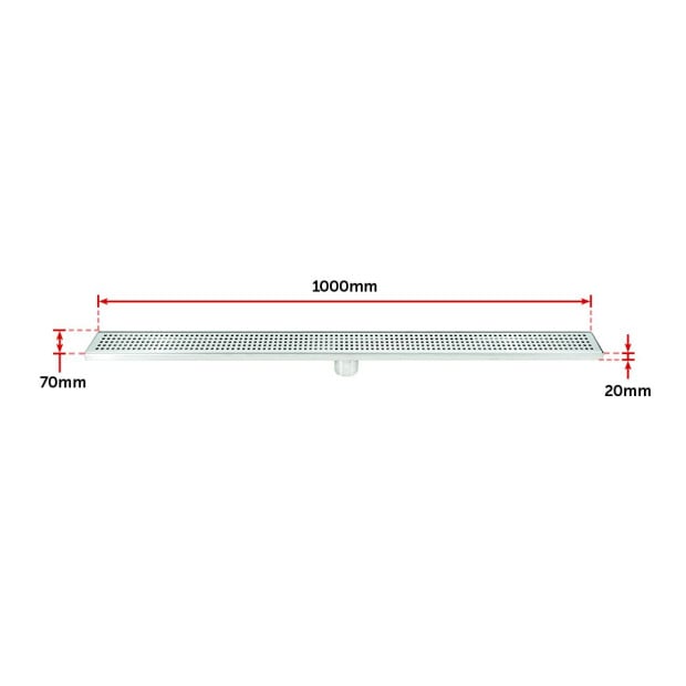 1000mm Bathroom Shower Stainless Steel Grate Drain Square Pattern Image 9