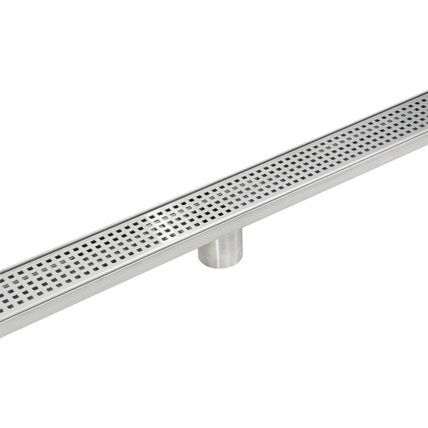 1200mm Bathroom Shower Stainless Steel Grate Drain Square Pattern Image 6