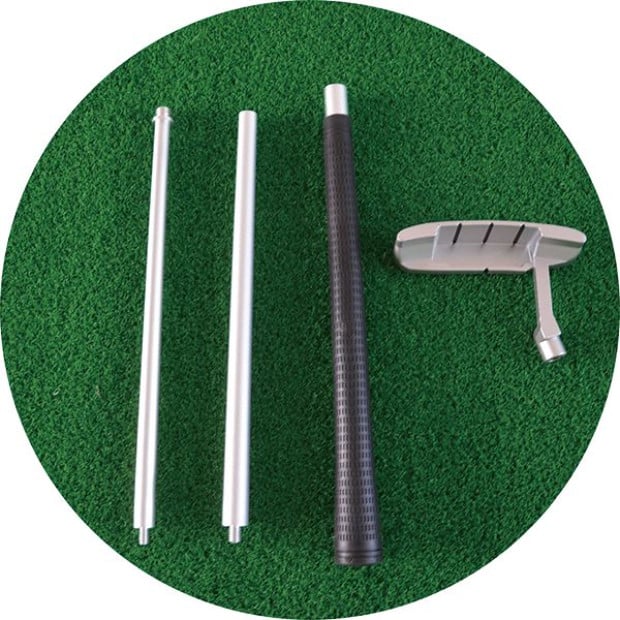 Indoor Practice Putting Green 2.5m Mat Inclined Ball Return Fake Grass 2 Holes Image 9