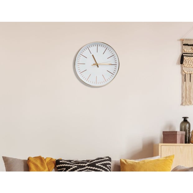 Modern Wall Clock Silent Non-ticking Quartz Battery Operated Round Gold