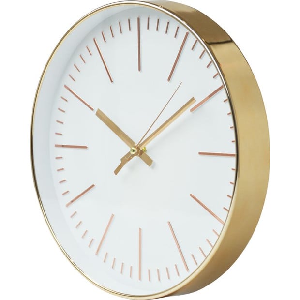 Modern Wall Clock Silent Non-ticking Quartz Battery Operated Round Gold Image 5
