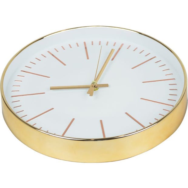 Modern Wall Clock Silent Non-ticking Quartz Battery Operated Round Gold Image 6