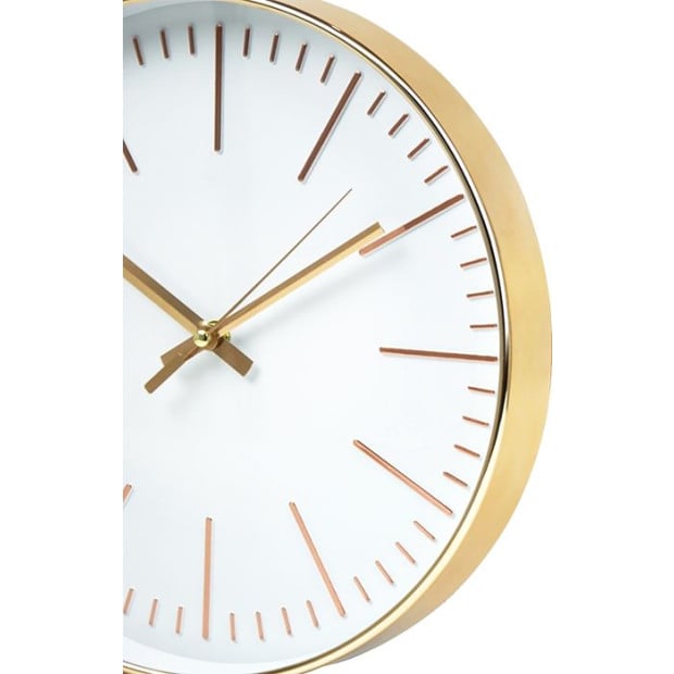 Modern Wall Clock Silent Non-ticking Quartz Battery Operated Round Gold Image 8
