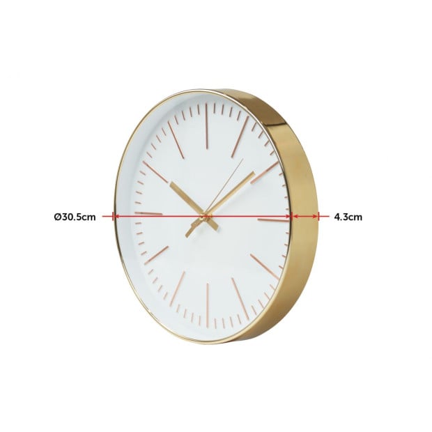 Modern Wall Clock Silent Non-ticking Quartz Battery Operated Round Gold Image 9