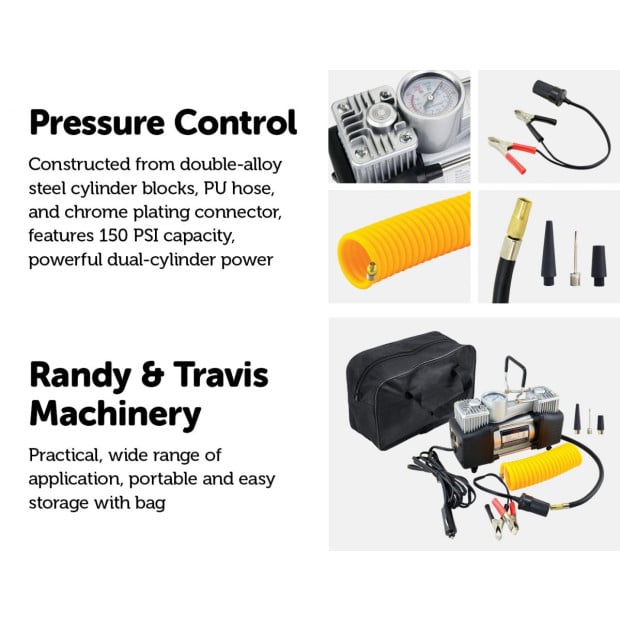 12v Car Air Compressor 4x4 Tyre Deflator 4wd Inflator Portable 85l/min Image 4