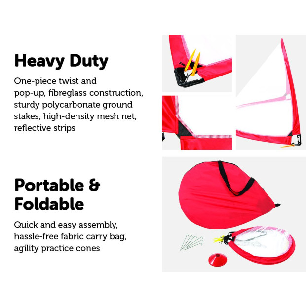 Portable Kids Soccer Goals Set – 2 Pop Up Soccer Goals, Cones, Goal Carry Bag Image 4