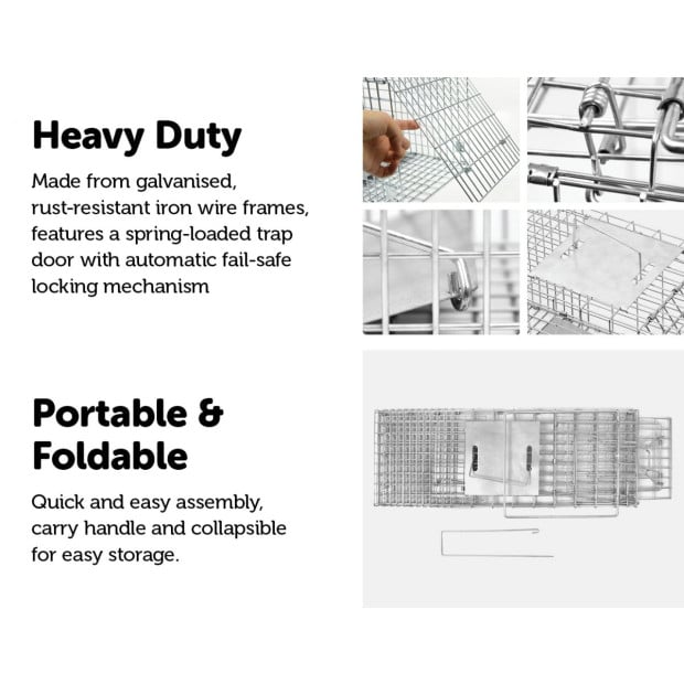 Trap Humane Possum Cage Live Animal Safe Catch Rabbit Cat Hare Fox Bird Image 3