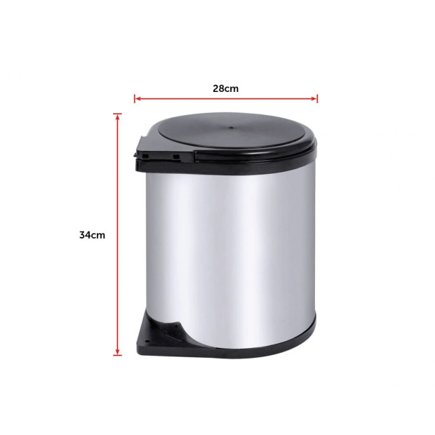 Kitchen Swing Pull Out Bin Stainless Steel Garbage Rubbish Waste Trash Can 14l Image 12
