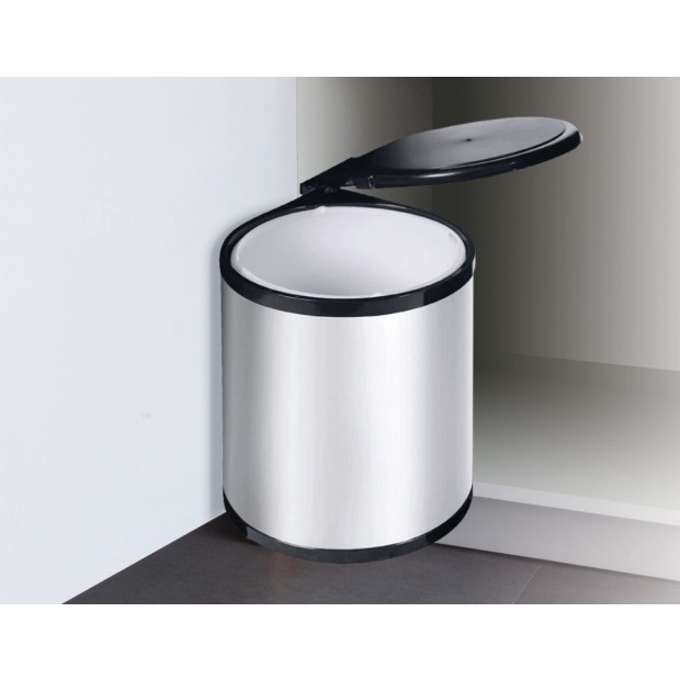 Kitchen Swing Pull Out Bin Stainless Steel Garbage Rubbish Waste Trash Can 14l Image 2