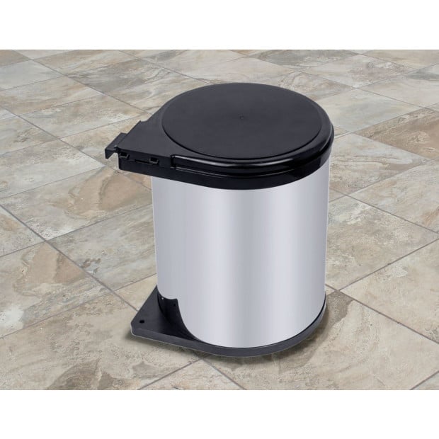Kitchen Swing Pull Out Bin Stainless Steel Garbage Rubbish Waste Trash Can 14l Image 3