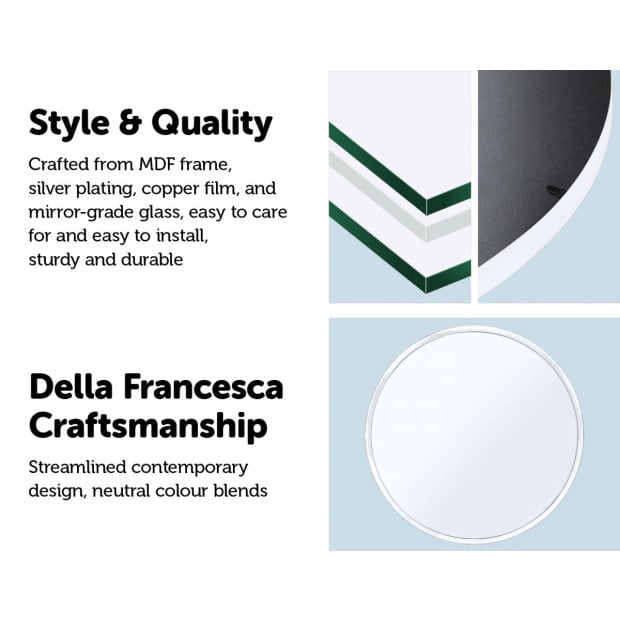 90cm Round Wall Mirror Bathroom Makeup Mirror By Della Francesca Image 3
