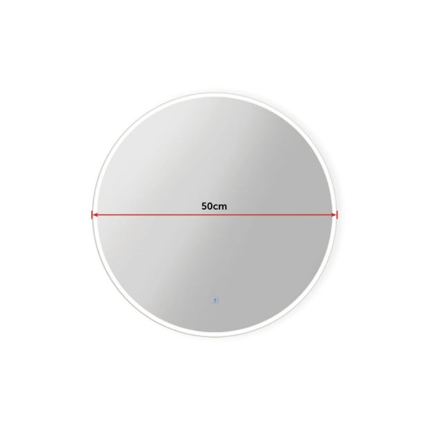 50cm Led Wall Mirror Bathroom Mirrors Light Decor Round Image 12