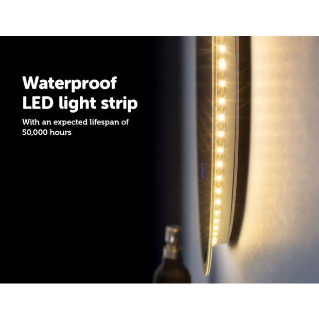 90cm Led Wall Mirror Bathroom Mirrors Light Decor Round Image 10