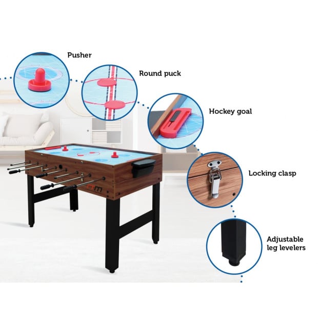 4ft 3-in-1 Games Foosball Soccer Hockey Pool Table Table Image 10