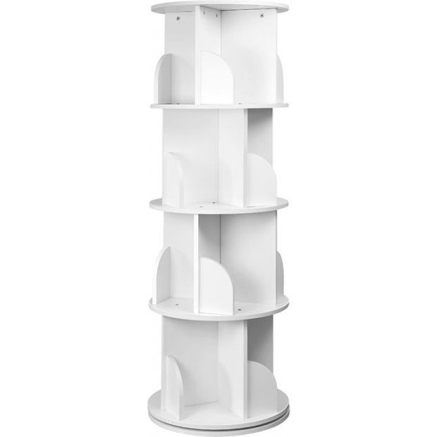 360-degree Rotating 4 Tier Display Shelf Bookcase Organiser Image 6