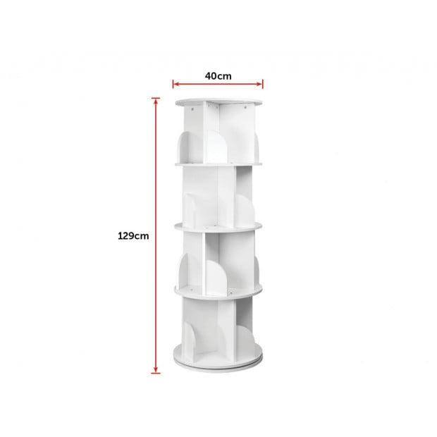 360-degree Rotating 4 Tier Display Shelf Bookcase Organiser Image 7