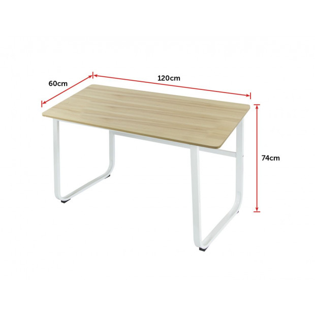 Wood & Steel Solid Computer Desk Home Office Furniture Image 7