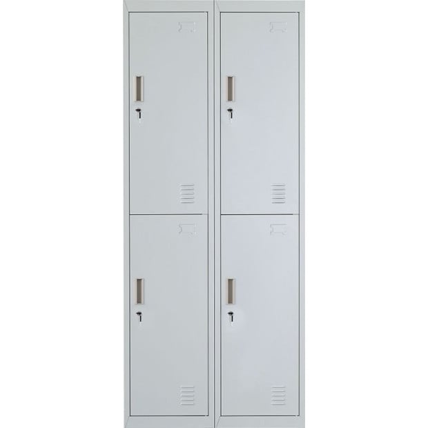 Four-door Office Shed Storage Locker Standard Lock with 2 Keys Grey Image 7