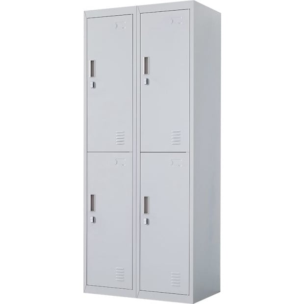 Four-door Office Shed Storage Locker Padlock Operated Lock Grey Image 5