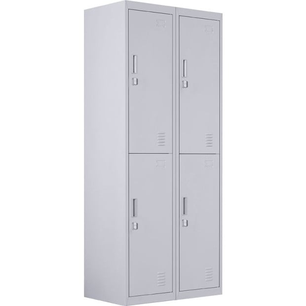 Four-door Office Shed Storage Locker Padlock Operated Lock Grey Image 6