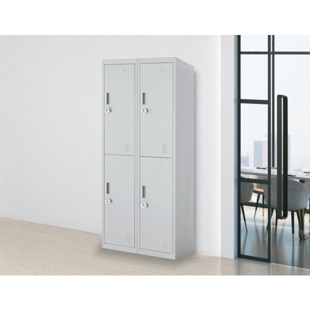 Four-door Office Shed Storage Locker 3-Digit Combination Lock Grey