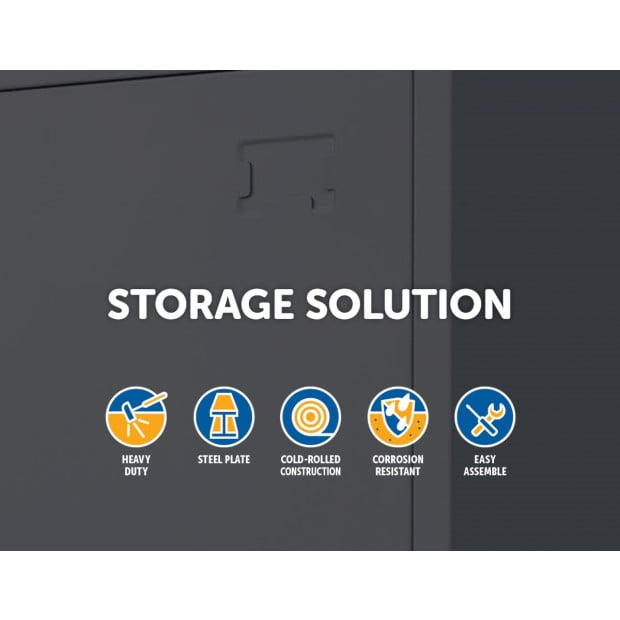 Four-door Office Shed Storage Locker 3-Digit Combination Lock Grey Image 3