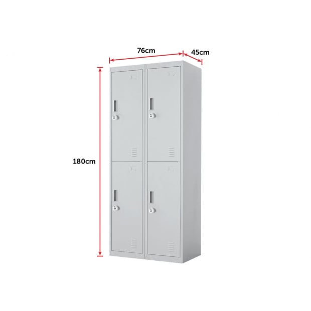 Four-door Office Shed Storage Locker 3-Digit Combination Lock Grey Image 9