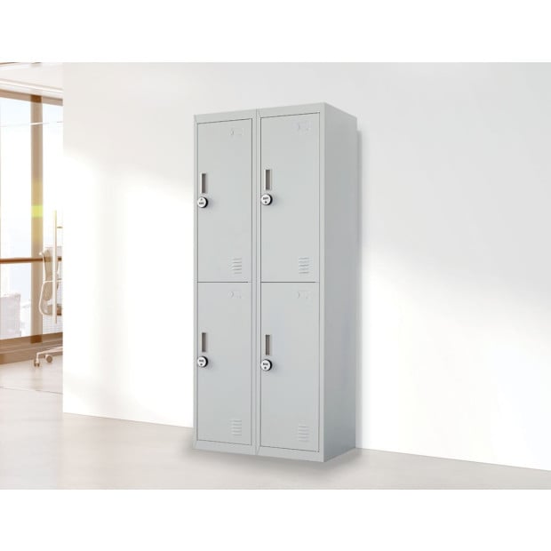 Four-door Office Shed Storage Locker 4-Digit Combination Lock Grey