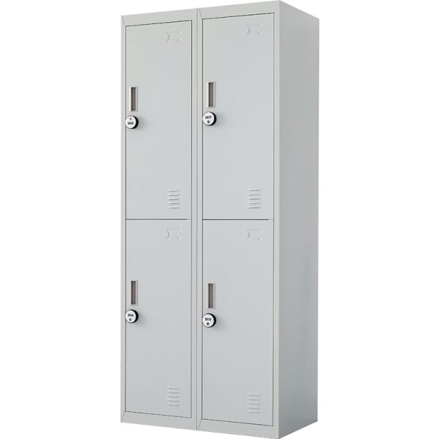 Four-door Office Shed Storage Locker 4-Digit Combination Lock Grey Image 5