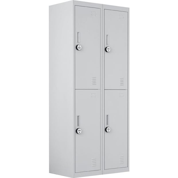 Four-door Office Shed Storage Locker 4-Digit Combination Lock Grey Image 6
