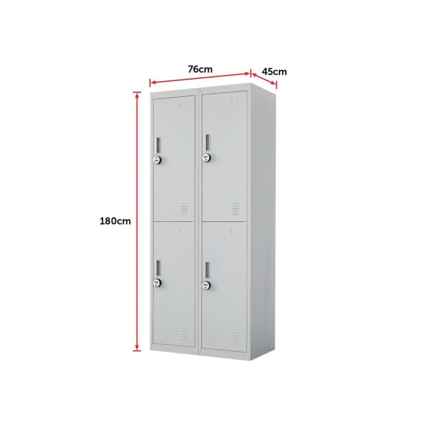Four-door Office Shed Storage Locker 4-Digit Combination Lock Grey Image 9