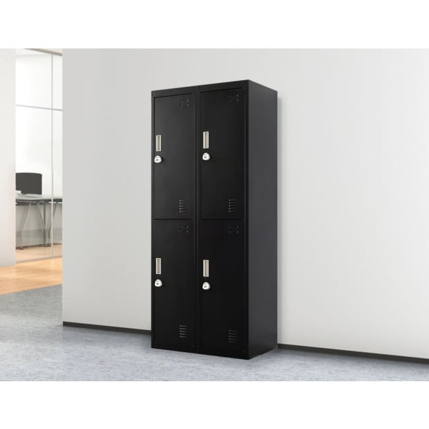 Four-door Office Shed Storage Locker 3-Digit Combination Lock Black