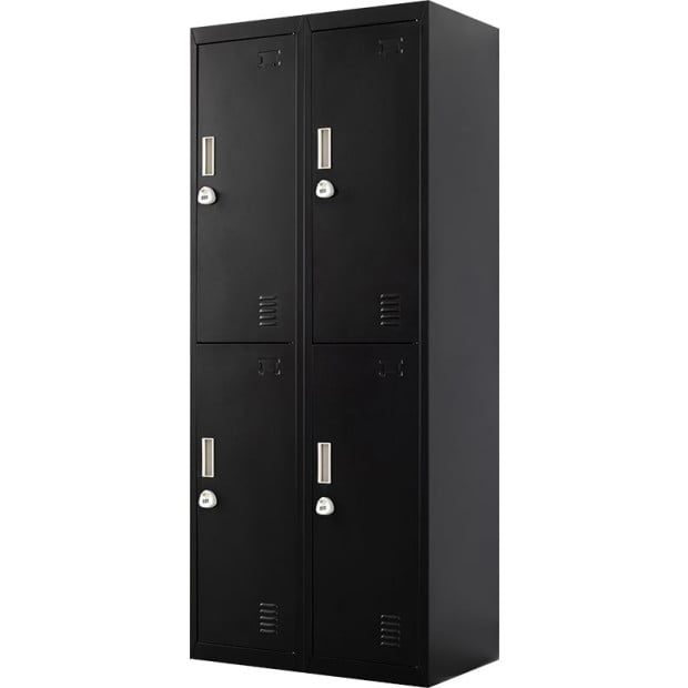 Four-door Office Shed Storage Locker 3-Digit Combination Lock Black Image 5