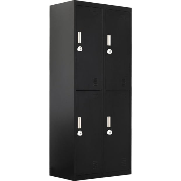 Four-door Office Shed Storage Locker 3-Digit Combination Lock Black Image 6