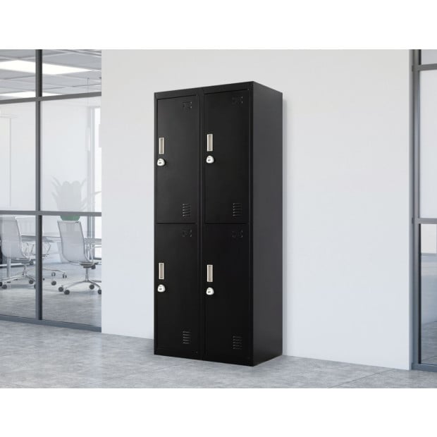Four-door Office Shed Storage Locker 4-Digit Combination Lock Black