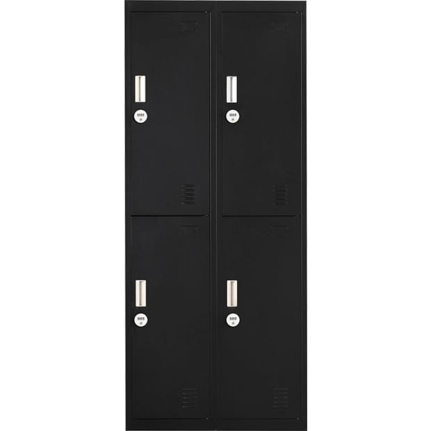 Four-door Office Shed Storage Locker 4-Digit Combination Lock Black Image 7