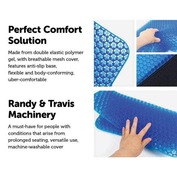 Gel Chair Seat Cushion For Lower Back Pain Pressure Relief Wheelchair Car Office Image 3