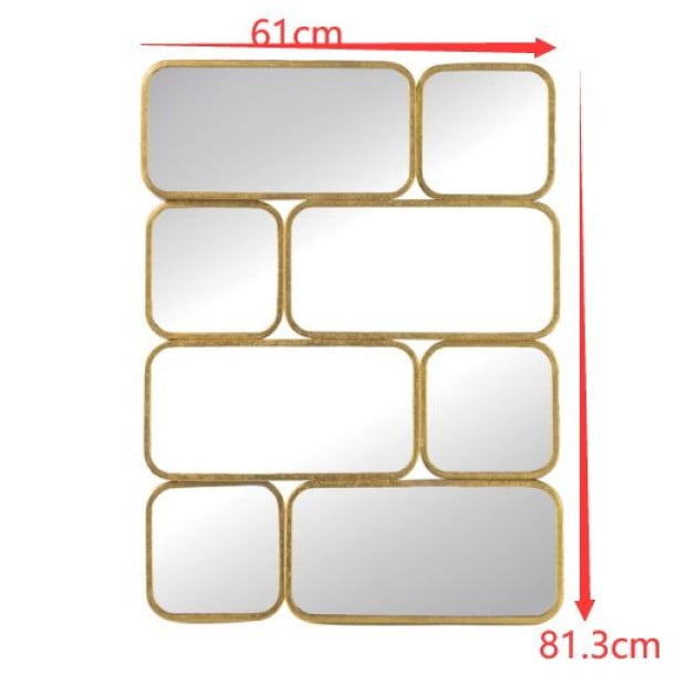 Golden Eye Wall Mirror Gold 81 x 61 x 3cm Decor Image 10