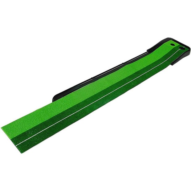Randy & Travis Indoor Practice Putting Green 2.5m Mat Inclined Ball Return Fake Grass 2 Holes Image 4
